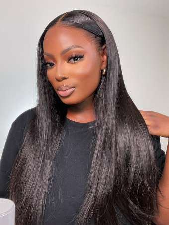 Relaxed Yaki 13x6 HD Lace Frontal Wig Clean Bleached Hairline