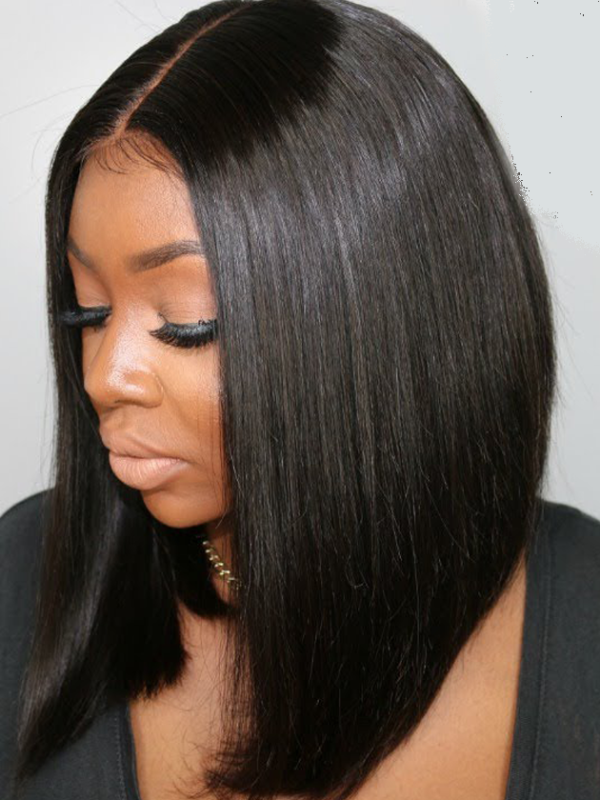 Ginger Hair Blunt Cut Bob Silky Straight Lace Front Wig